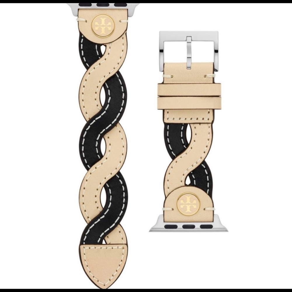 Tory Burch Braided Leather Apple Watch® Strap NWOT